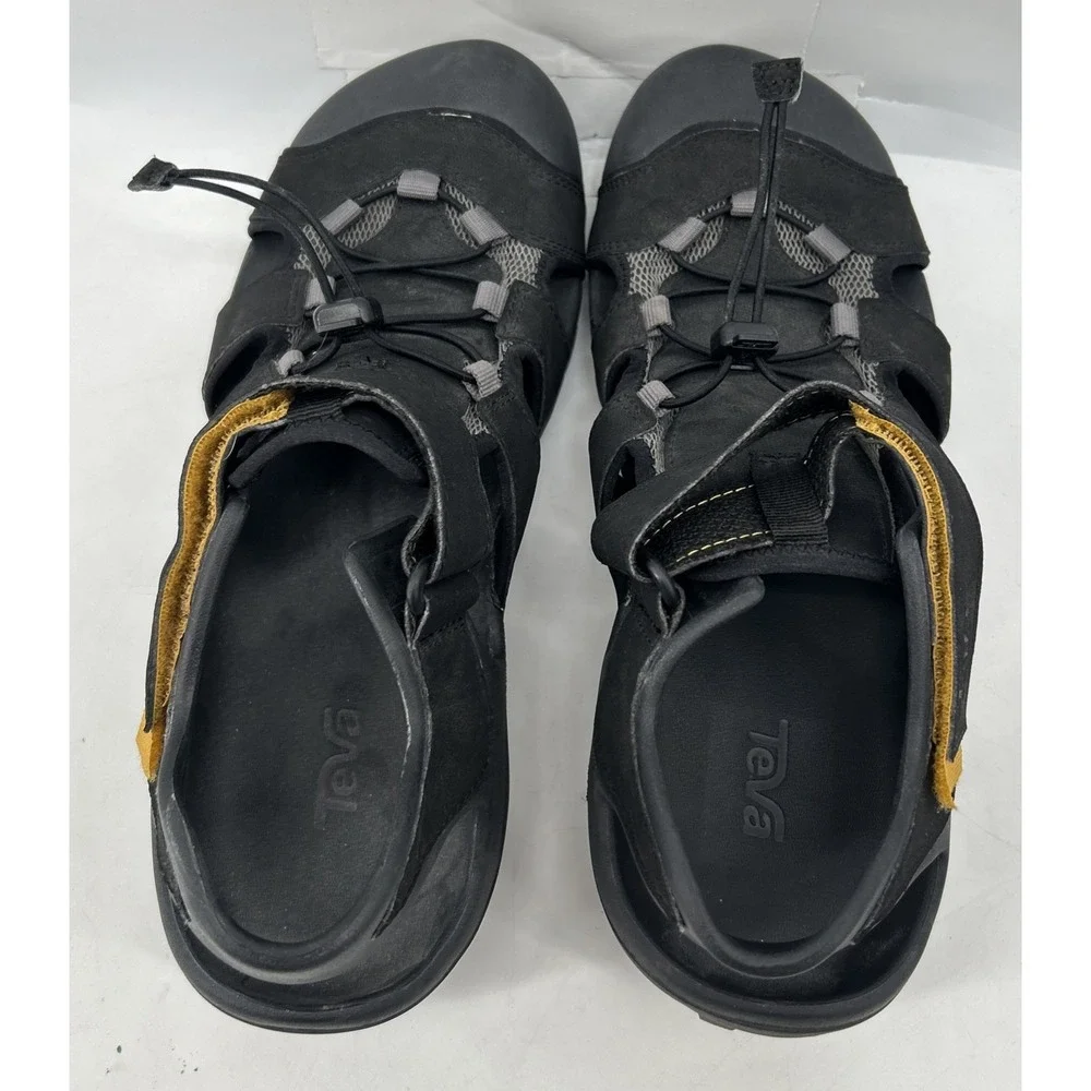 Teva Flintwood Black Water Sandals Slip On Hook And Loop Men's Size 12